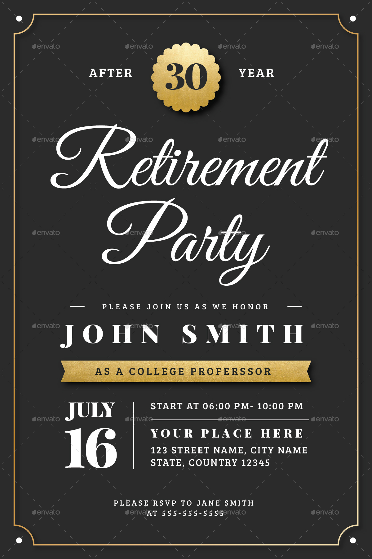 Free Printable Retirement Invitation Template